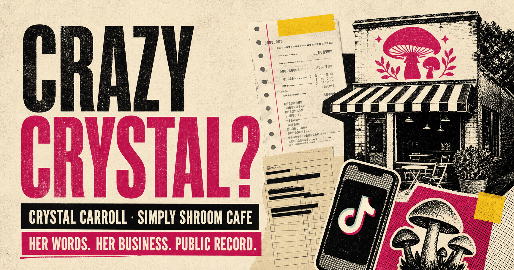Crazy Crystal editorial public-record graphic
